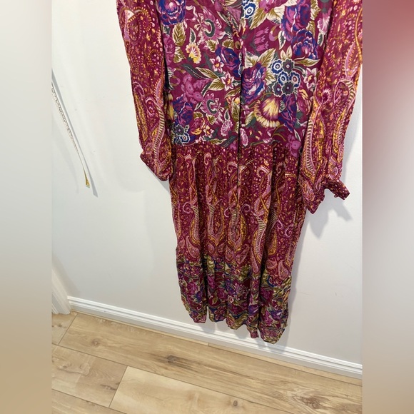 NWOT- Anthropologie - Nikole Floral Paisley BOHO BUTTON DOWN DRESS - Picture 4 of 14